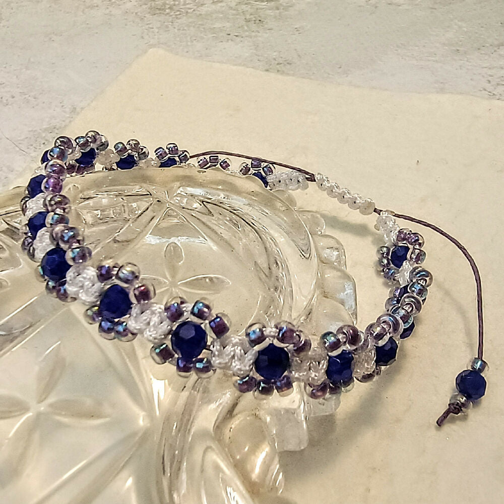 Assorted Micro-Macrame Beaded Blossom Bangles