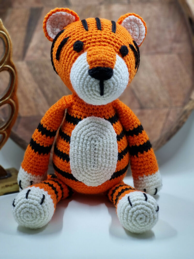 Handmade crochet tiger plush toy