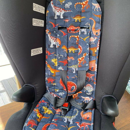 Universal Pram Liner Dinosaurs on Navy