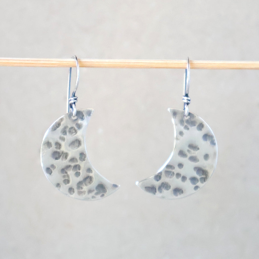 Medium Crescent Moon Earrings - Handcrafted with Australian Made Sterling Silver