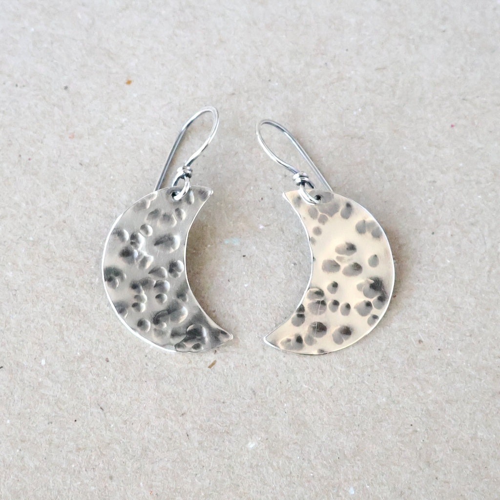 Medium Crescent Moon Earrings - Handcrafted with Australian Made Sterling Silver
