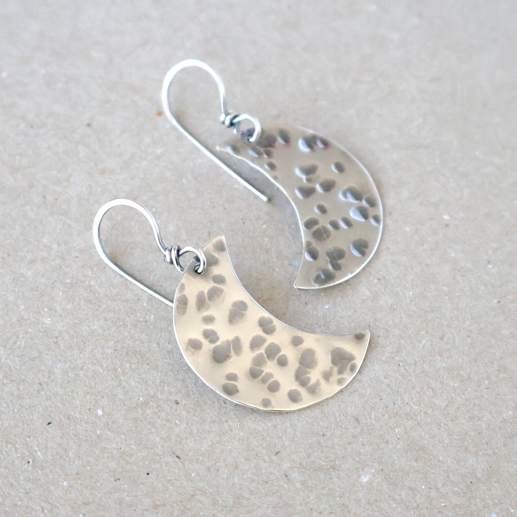 Medium Crescent Moon Earrings - Handcrafted with Australian Made Sterling Silver