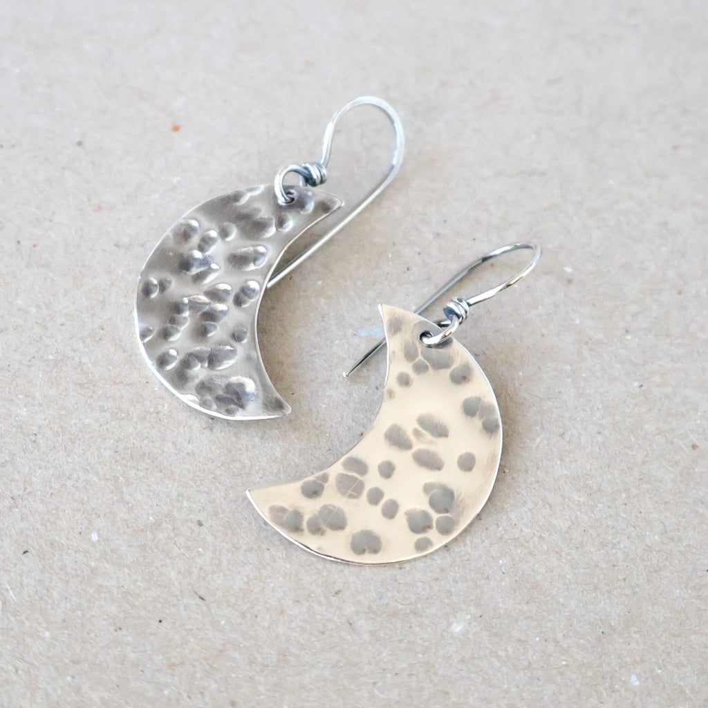Medium Crescent Moon Earrings - Handcrafted with Australian Made Sterling Silver