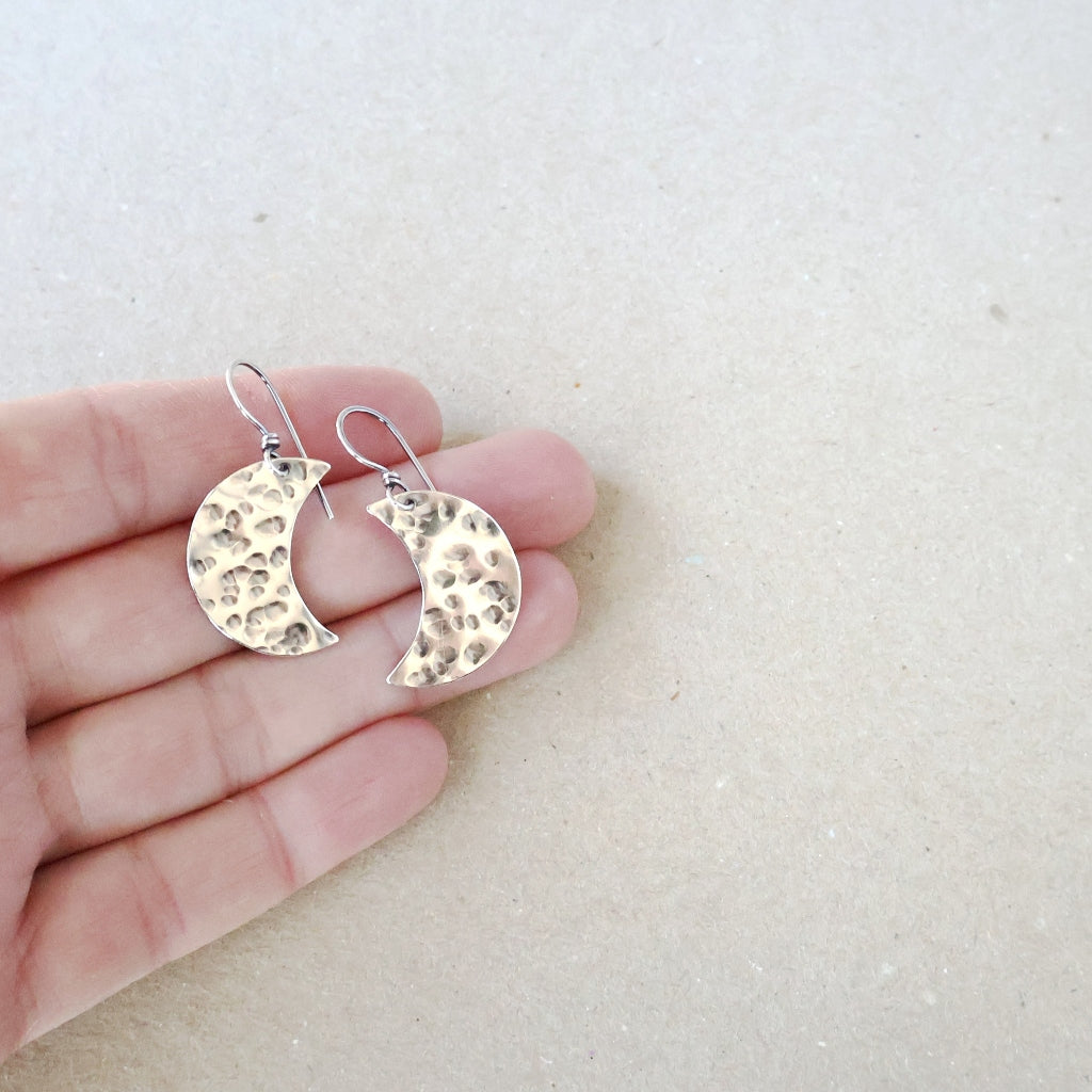 Medium Crescent Moon Earrings - Handcrafted with Australian Made Sterling Silver