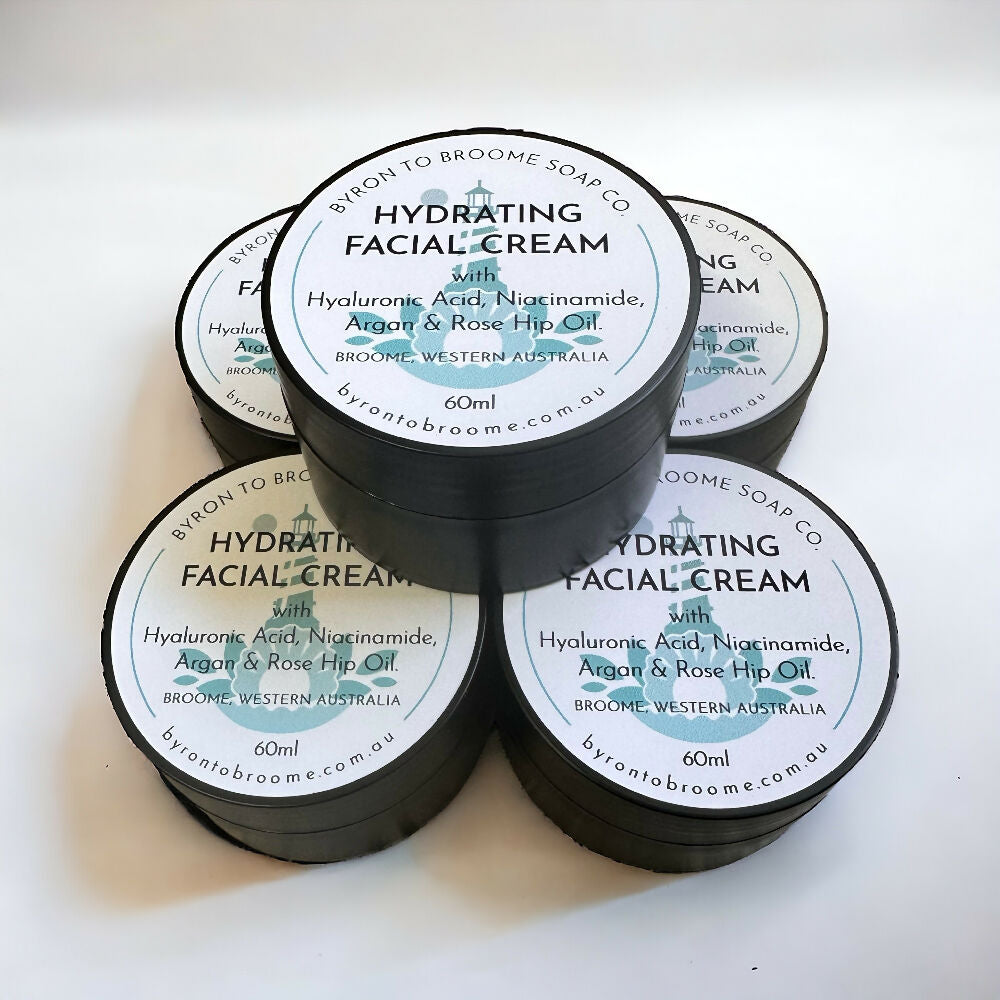 Hydrating Facial Cream with Hyaluronic Acid, Niacinamide, Argan & Rose Hip Oil - 60ml