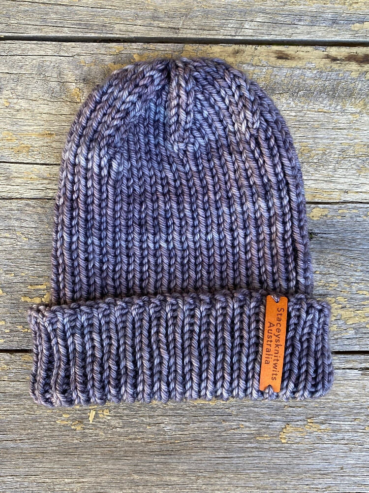 Download - Basic Ribbed Beanie Pattern, Beginner Knitting Pattern Hats