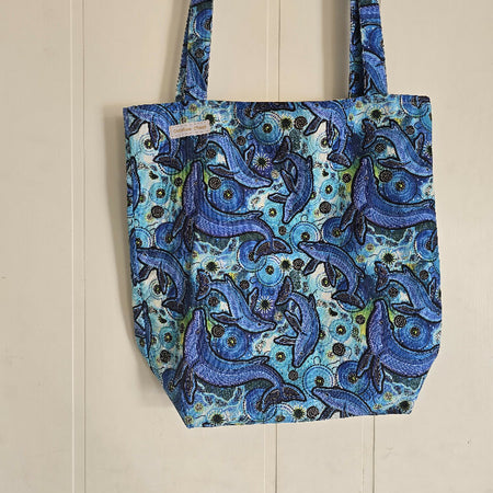 Handmade Stylish Dolphin Print Tote Bag