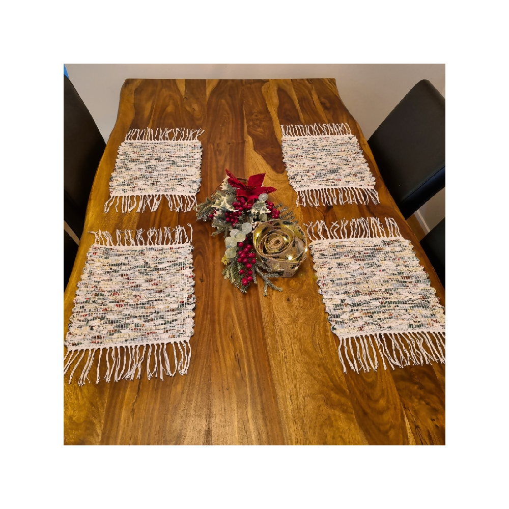 Handwoven Christmas Fabric Placemats (set of 4)