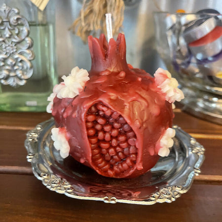 Floral Imperial Orb Pomegranate Intention Candle Beeswax