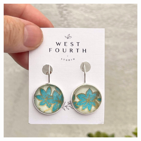 Origami paper earrings with silver hooks. Japanese inspired & handcrafted