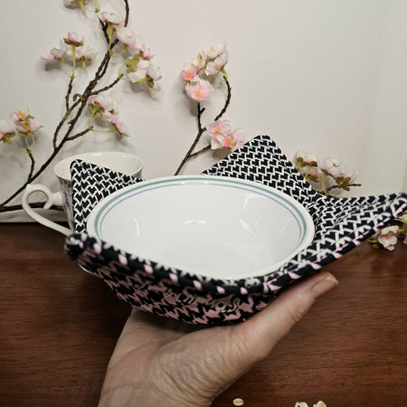 Hot / Cold Cozy Bowls - Pink, Black & White