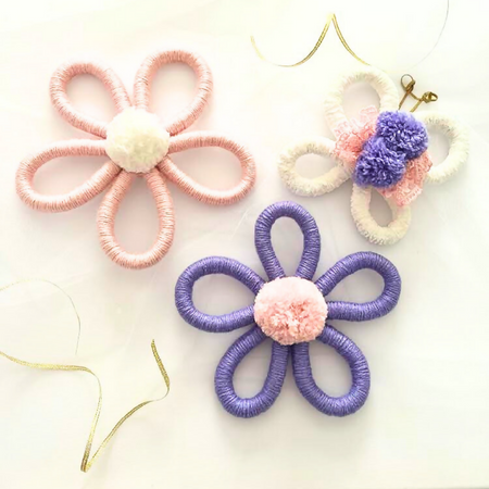 Macrame Flower Butterfly Wall Hanging, Girls Room Decor