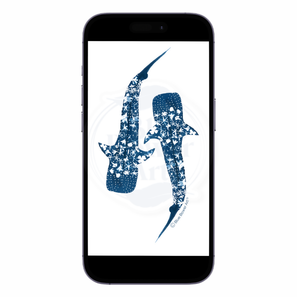 Double-Whale-Shark-Art-Phone-Wallpaper-Background