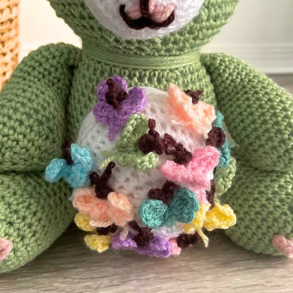 Crochet Teddy Bear, Handmade Teddy Bear Sage