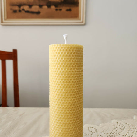 Giant Hand Rolled Beeswax Pillar