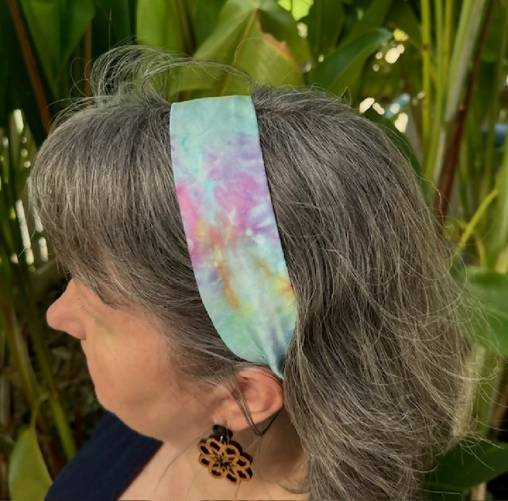 Tie dyed silk Twilly scarf