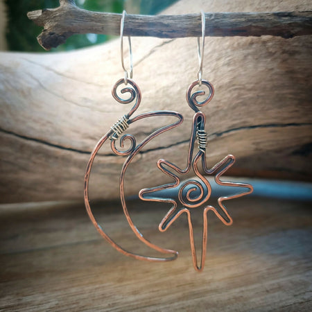 Celestial Copper Artisan Earrings