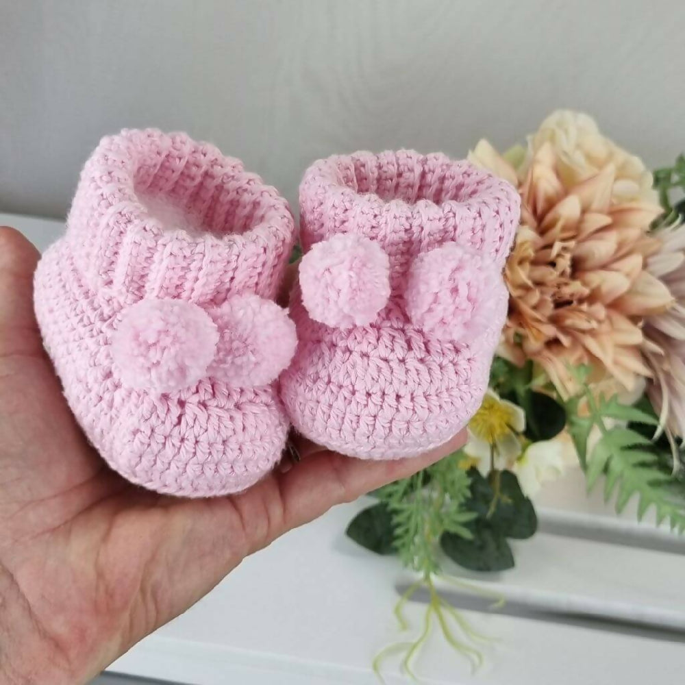 Pink Australian Cotton baby Booties Gift 2