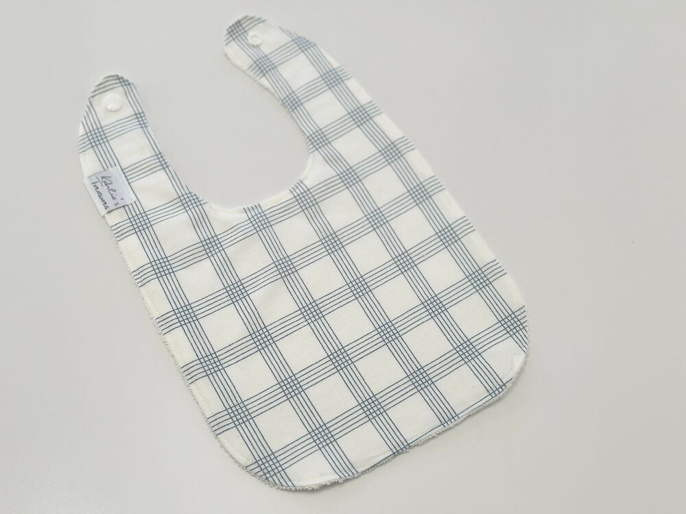 Blue tartan bib