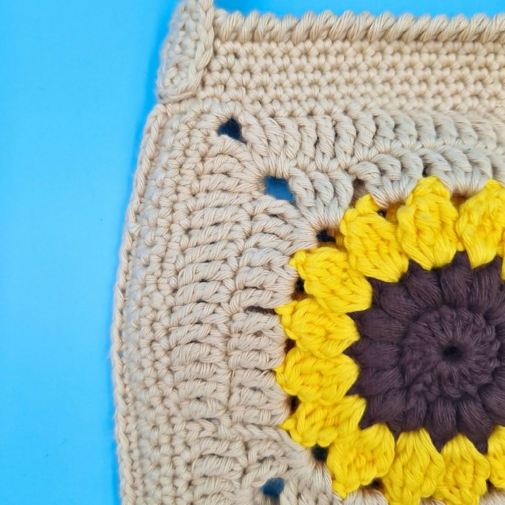 Sunflower Granny Square Cross Body Bag