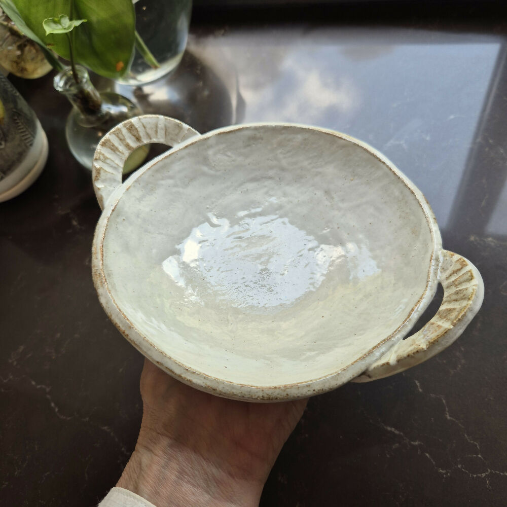 ceramic serving dish with handles - rustic style - Julie Ann Smith Art - Madeit