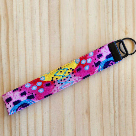 Abstract of colour and shapes key fob/key ring