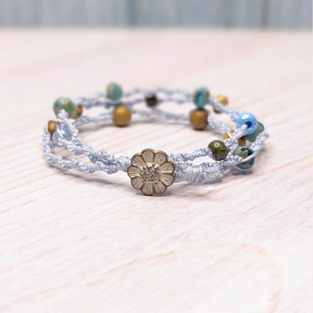 Daisy button bracelet with limited edition beads | Gift boxed