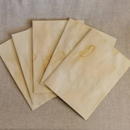 Set of 5 Small Aged Envelopes for Papercrafts and Junk Journals