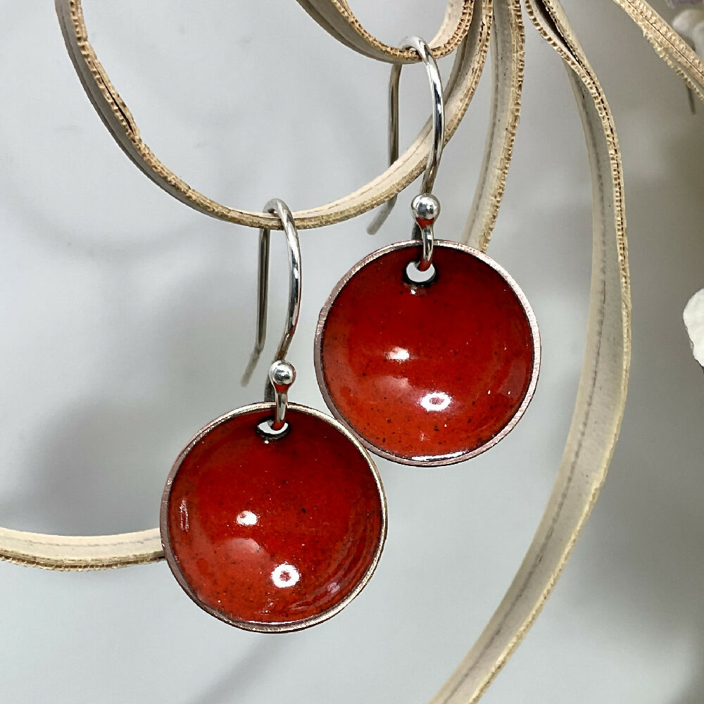 Everyday Earrings. Red and orange tones