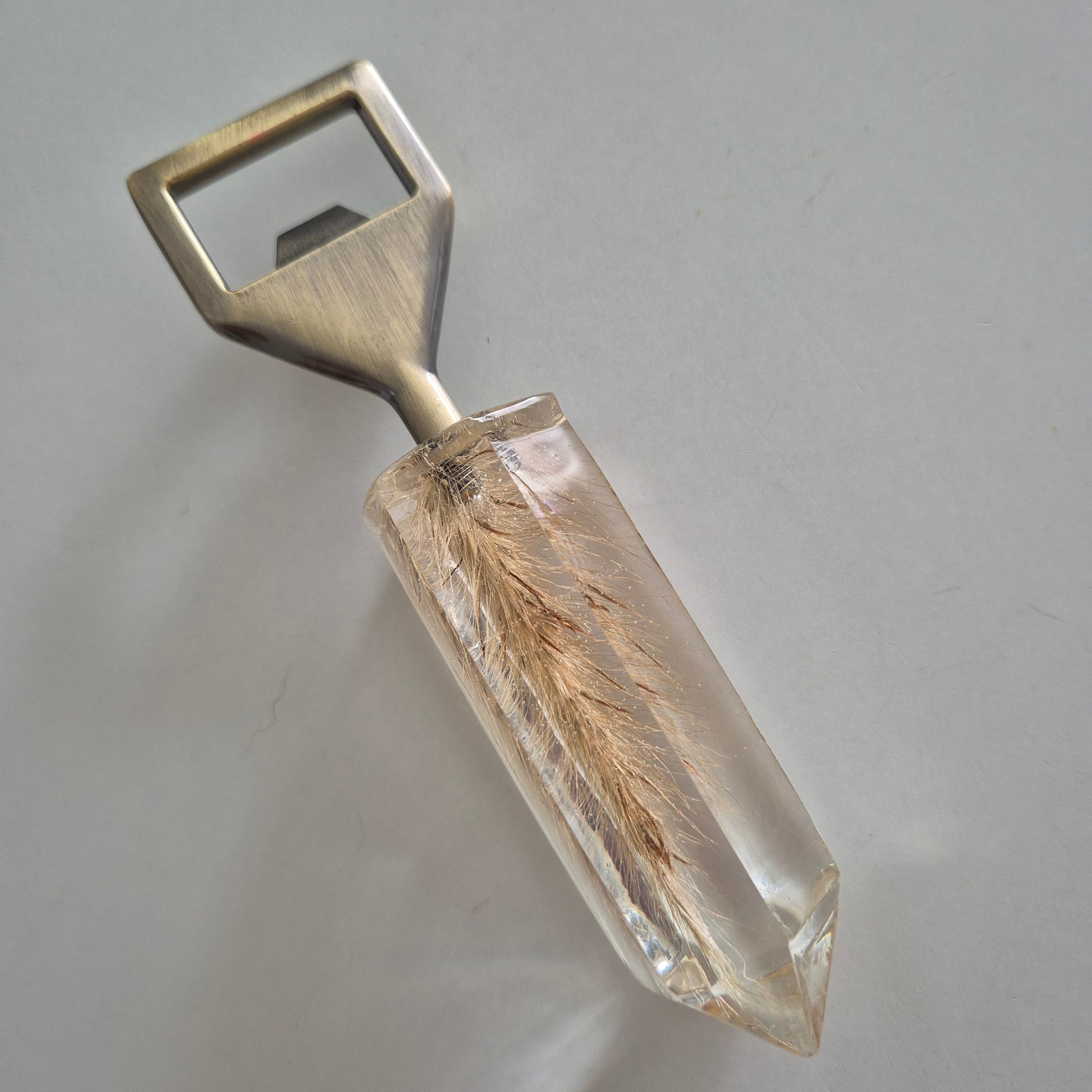 Handmade Resin Bottle openers featuring dried flowers