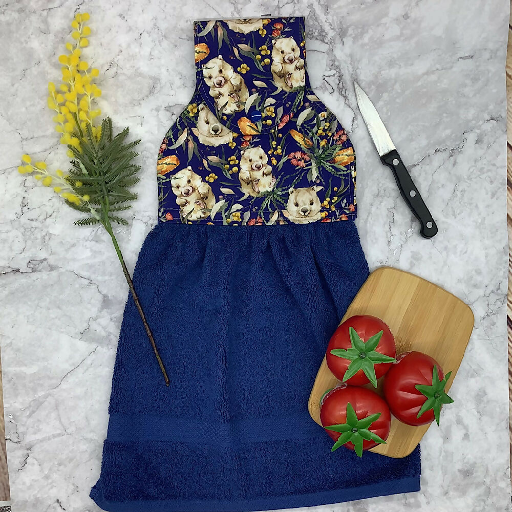 Australian Wombats hanging hand towel  - 4 Designs