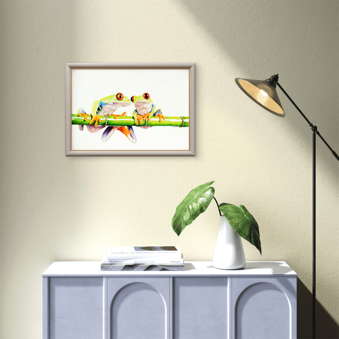 Red-Eyed Tree Frogs | Fine Art Print Reproduction | Wall Art