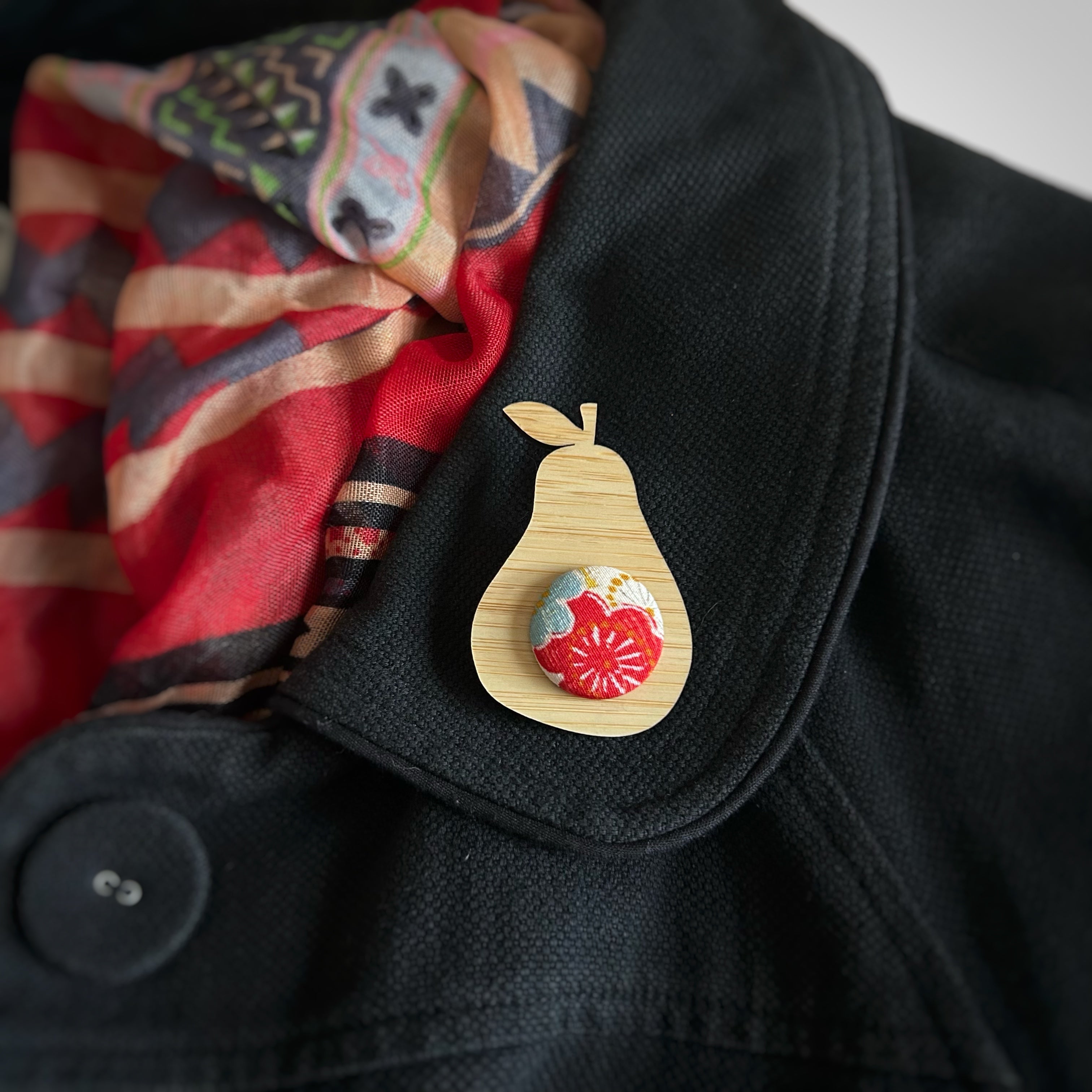 Perfect Pear Brooch - Blue Green