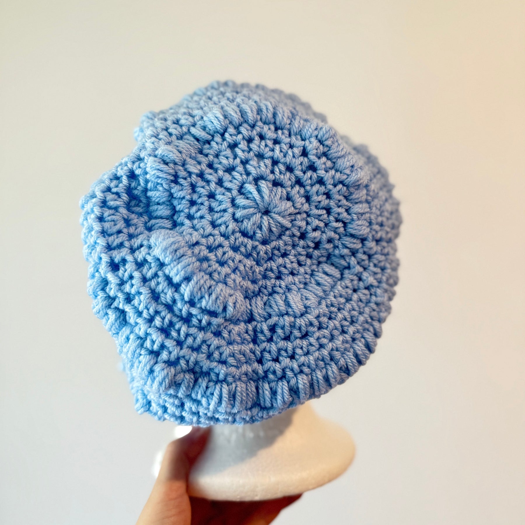 Blue crochet Slouchy Beanie