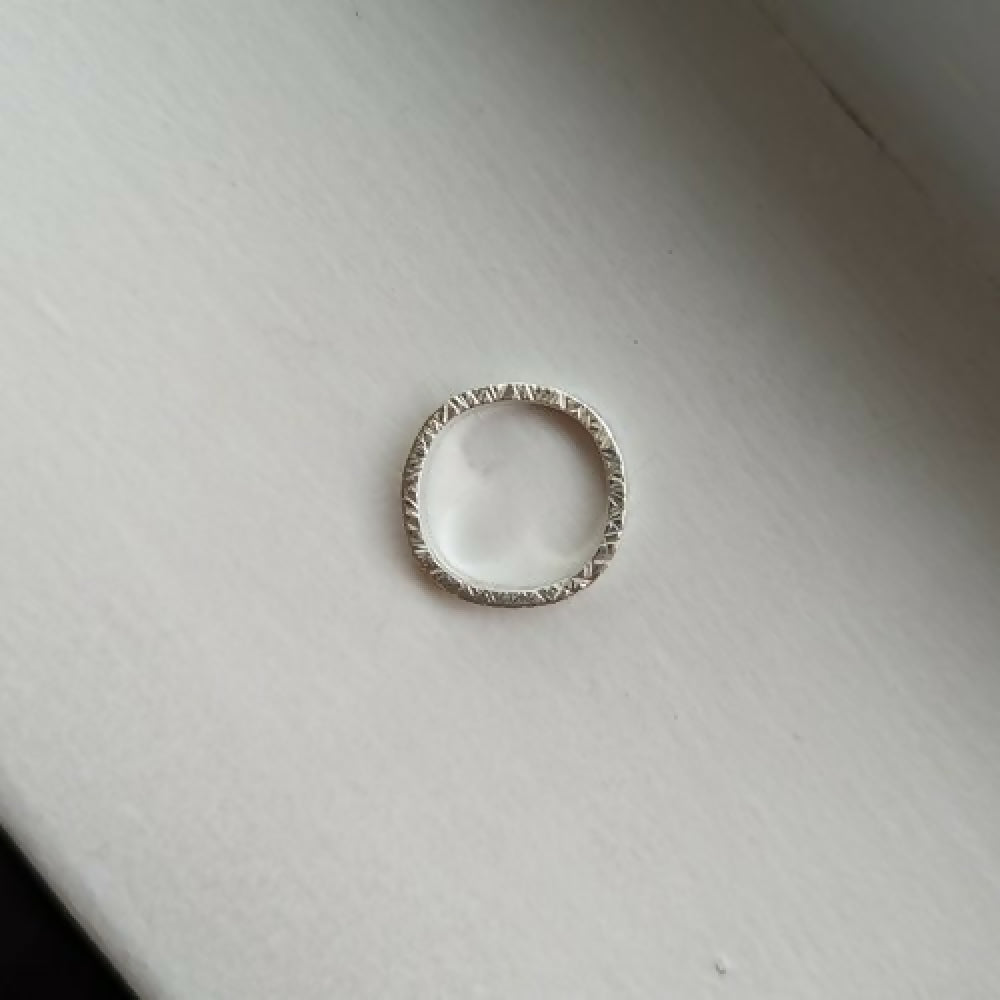 handmade cross hatch textured ring | Wedding Ring