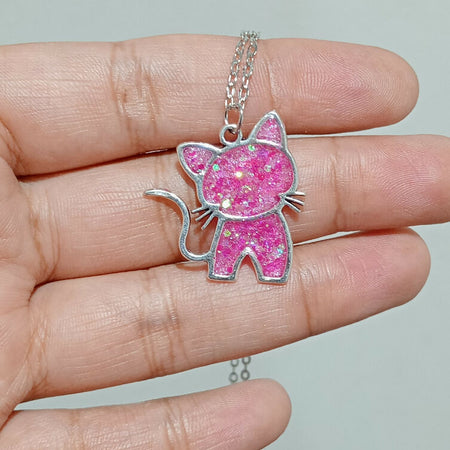 Girls kitty necklace set