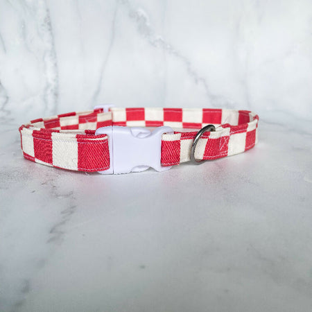 Sunrise Check Handmade Dog Collar