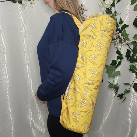 Yoga/Pilates Mat Bag - Yellow Grevillea Flowers