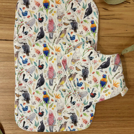 Baby Bib and Burp Cloth Set - Australian Birds