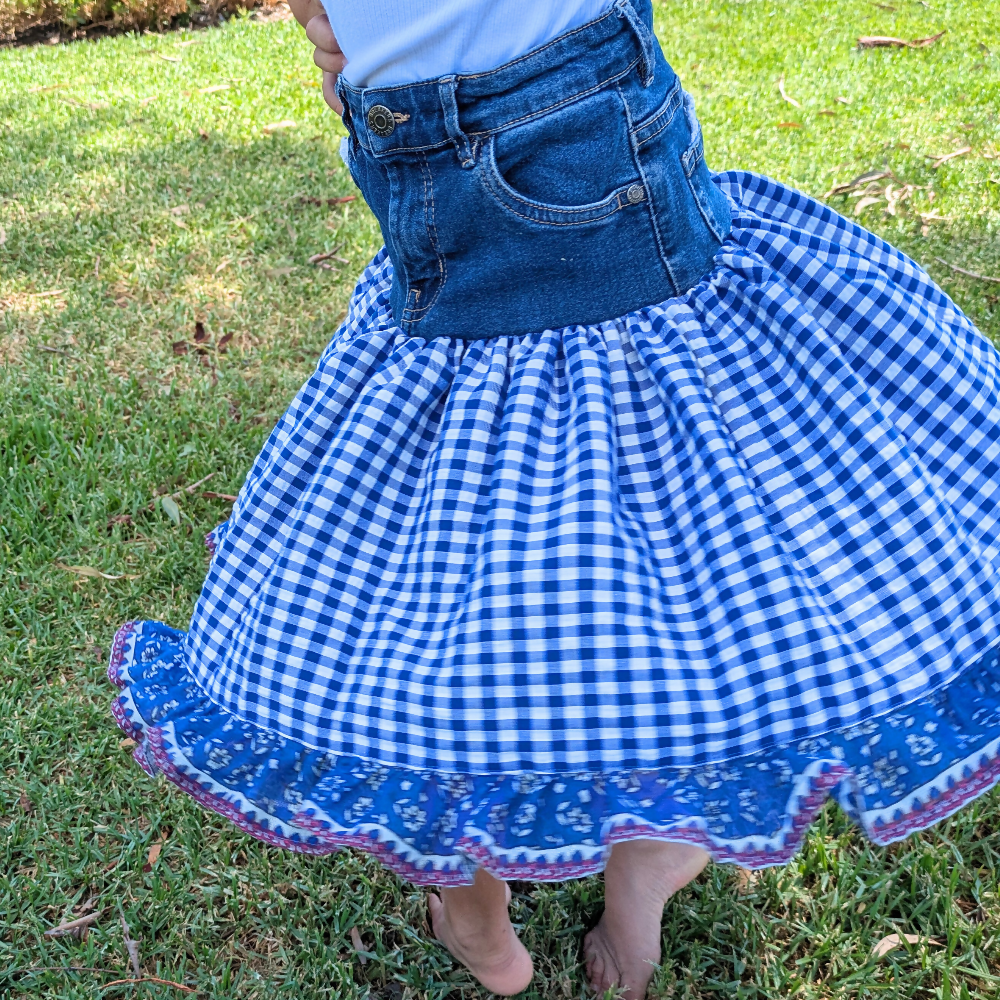 girls-upcycled-denim-skirt-size-6-7-blue-gingham-australian-handmade-sewing-artist-the-denim-patch (4)