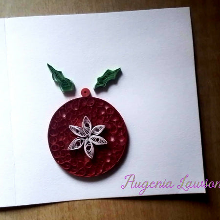 Paper Quilled bauble Christmas card