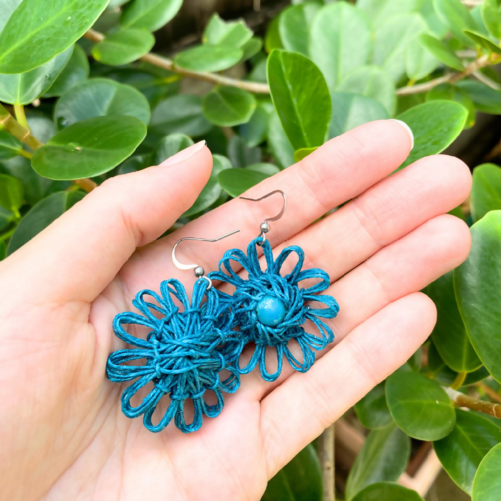 Handmade_Flower_Earrings_Beaded_Gemstone_Teal-9