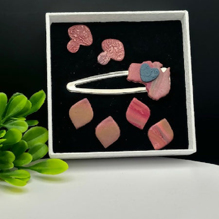 Dusty Rose Australia Hair Clip & Stud Set