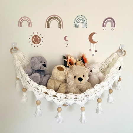 White Toy Hammock, Wall Hanging Decor, Nursery Decor, Kids Room Hanging