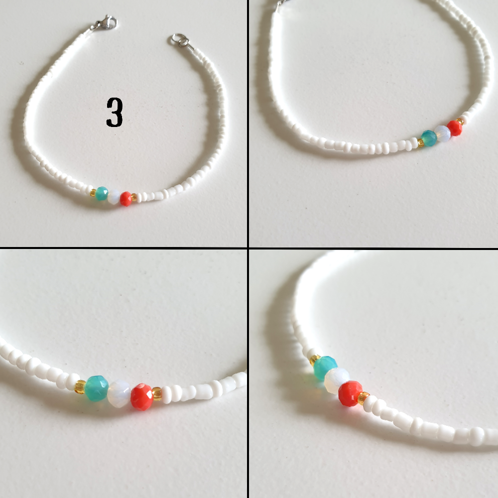 RYG 3 mini cut bead white seed ebads bracelet copy 7