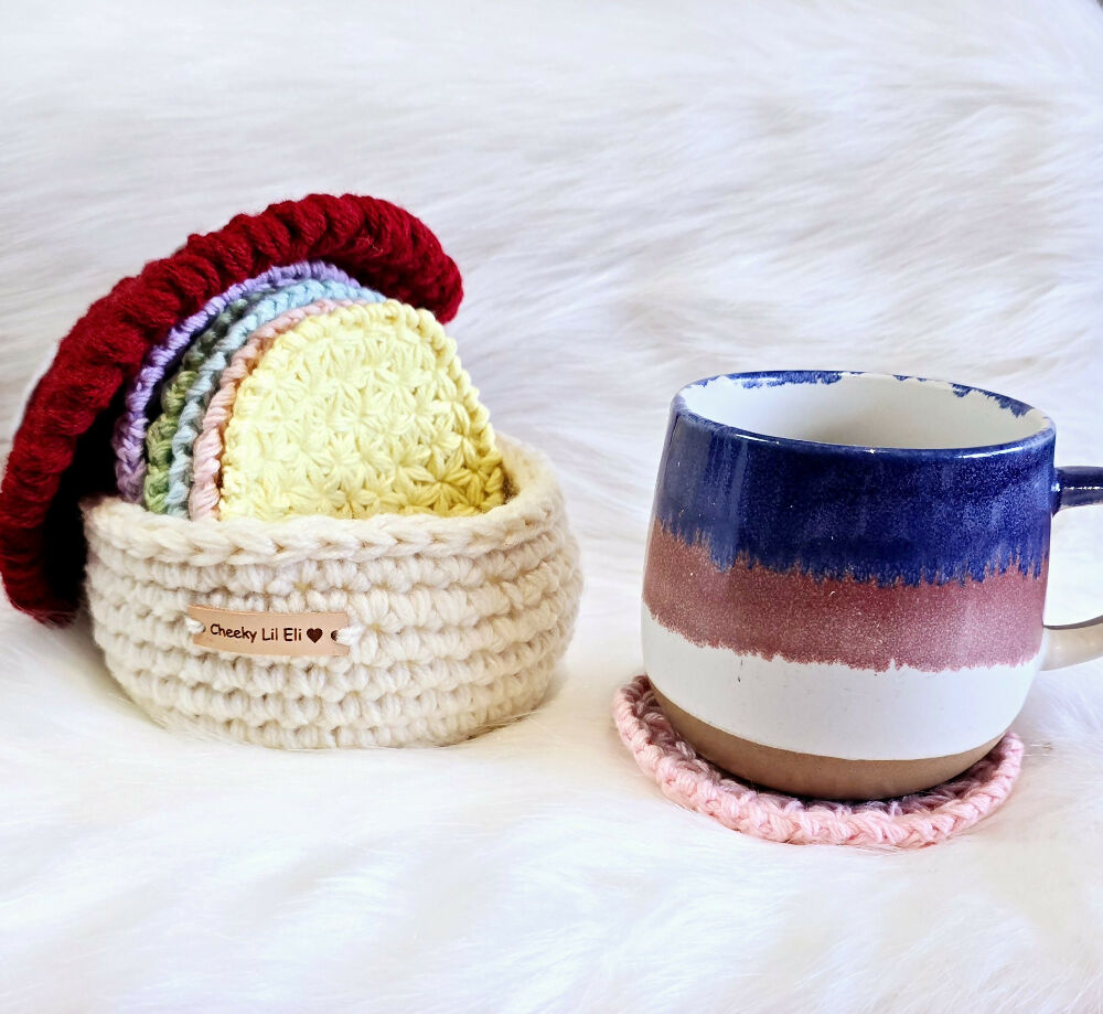 Mushroom with Rainbow Coasters Set