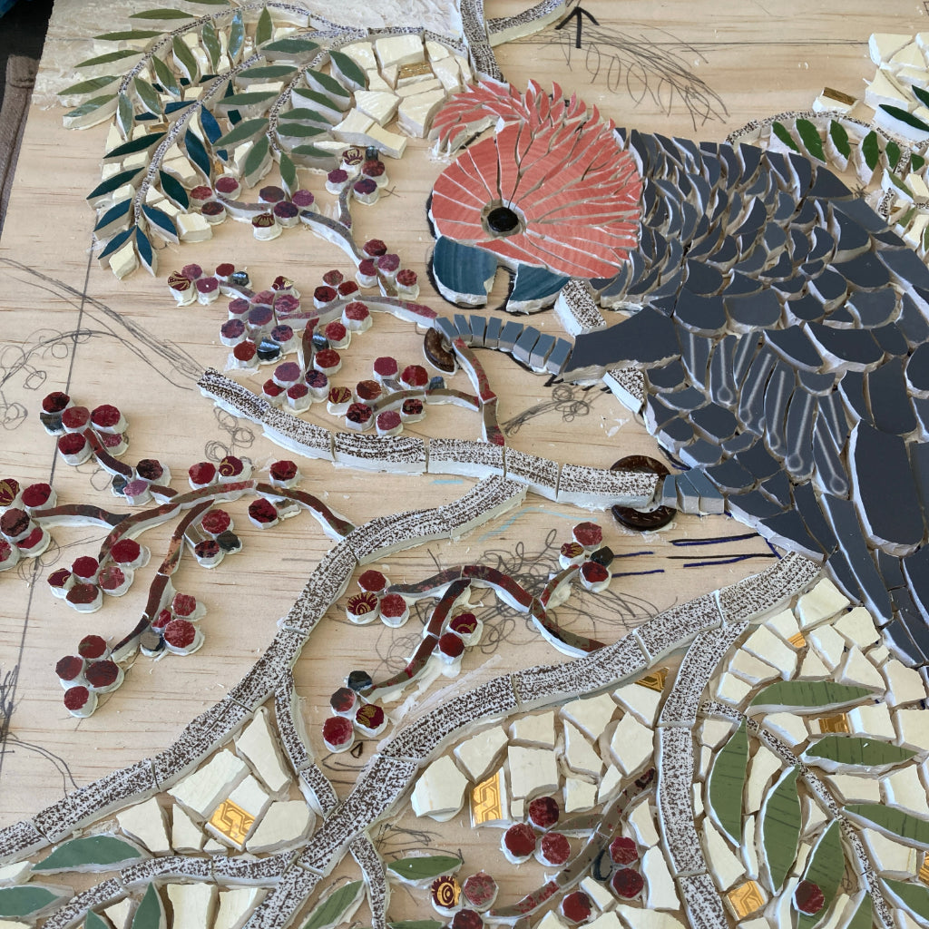 Framed Mosaic 'Gang-gang Cockatoo' Fine Art Giclee Print