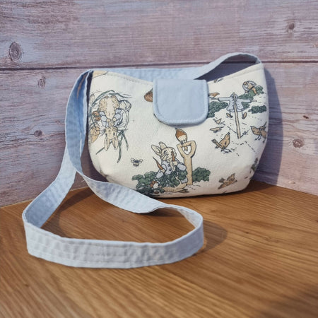 Child's small upcycled shoulder bag - Peter Rabbit