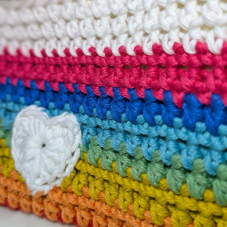 Organic Rainbow Crochet Zipper Pouch