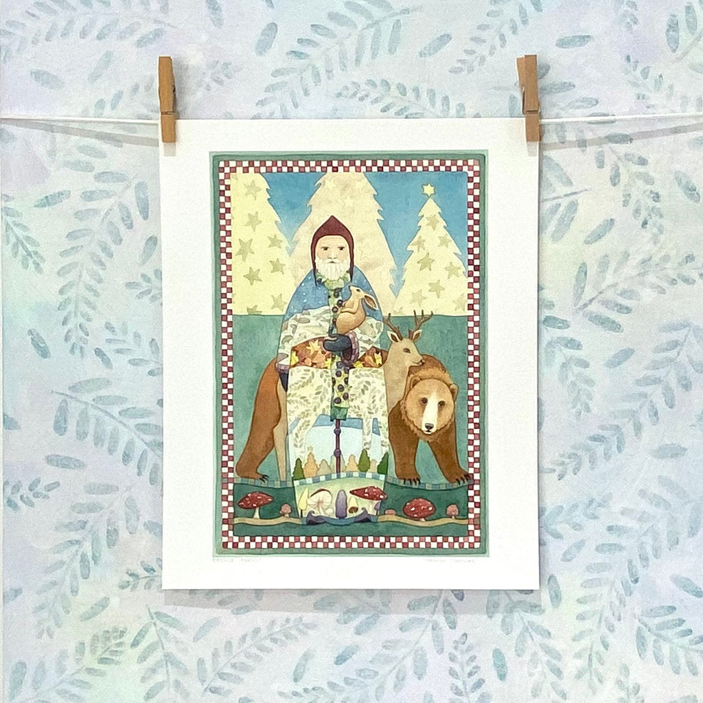 Peaceful Wall Art Print with Woodland Forest Animals